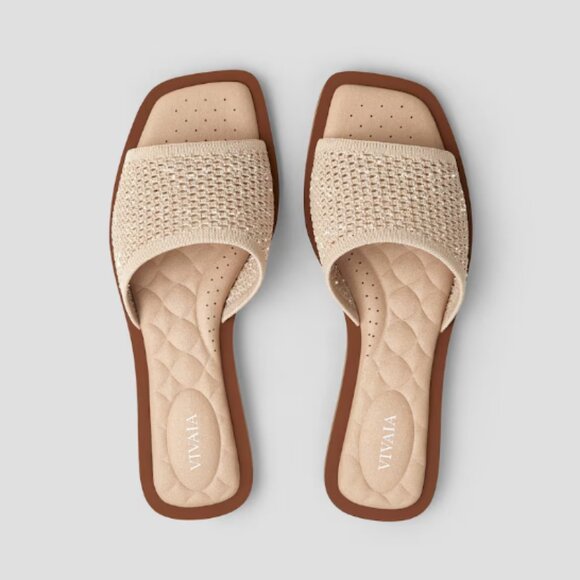 Women's Cream Slide Sandals - Picture 11 of 11